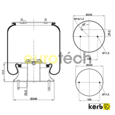 Air Bellow Complete Air Spring FOR SCANIA SP 550301-K470920