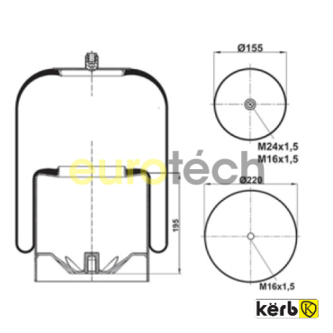 Air Bellow Complete Air Spring FOR SCANIA SP 554813-K325748, 1314906