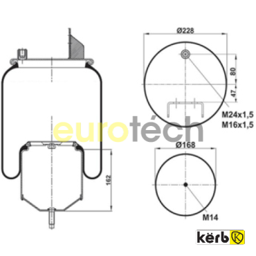 Air Bellow Complete Air Spring VOLVO SP 556416-K2058221520374510