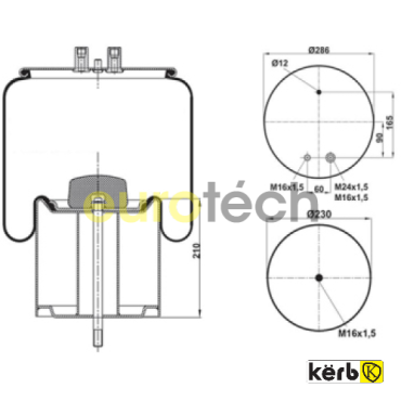 Air Bellow Complete Air Spring FOR RENAULT 554911-K5010 294 308